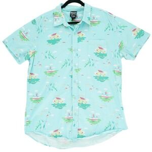 Studio Ghibli Ponyo Ocean Scenery Woven Button-Up XL Sosuke Anime